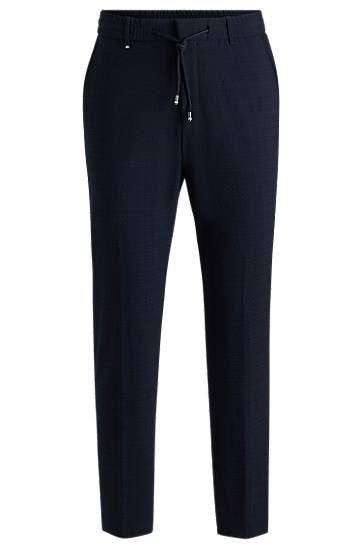 Bukser BOSS Stretch Seersucker Formal Trousers Mørkeblå | 50540791, 0