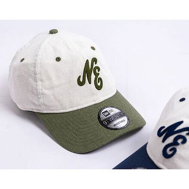 Kasket New Era 9TWENTY Linen Script - White / Olive Grøn | 60503545, 2