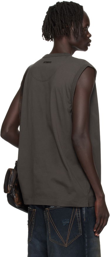 Tanktop VETEMENTS Vetements Oval Logo Jersey Tank Top Grå | UH76TR550C, 2