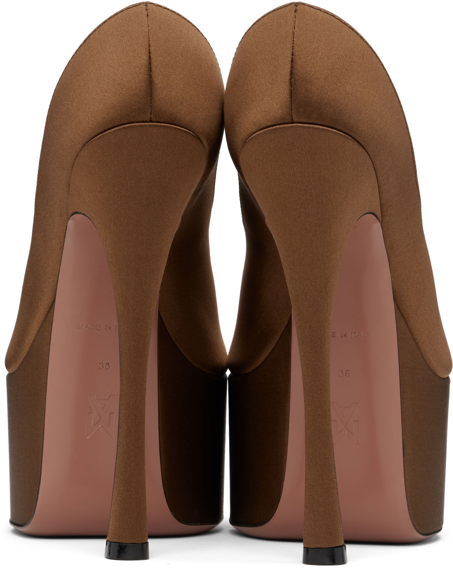 Kjole Amina Muaddi Amina Muaddi Anok Plateau Heeled Sandals Brun | ANOK PLATEAU, 1