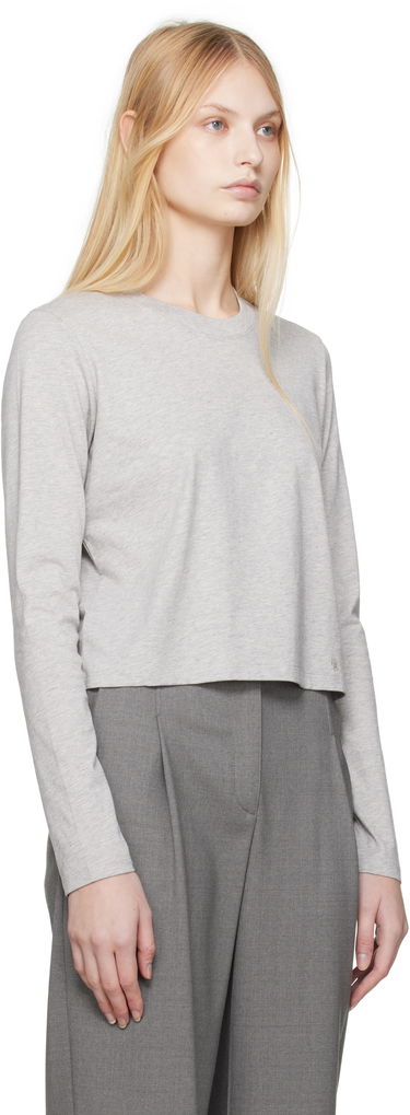 Crop top Loulou de Saison Loulou de Saison Masal Cropped Long Sleeve T-Shirt Grå | MASAL, 1