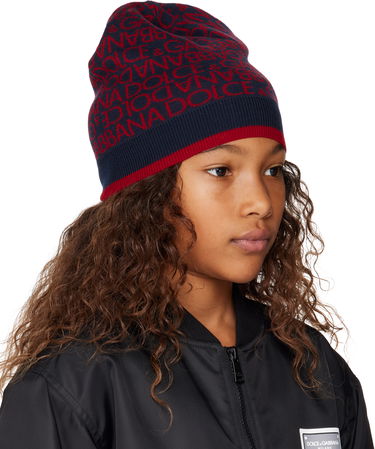 Bomberjakke Dolce & Gabbana Dolce&Gabbana Kids Jacquard Knit Beanie Sort | LBKHA7 JCVW1, 1