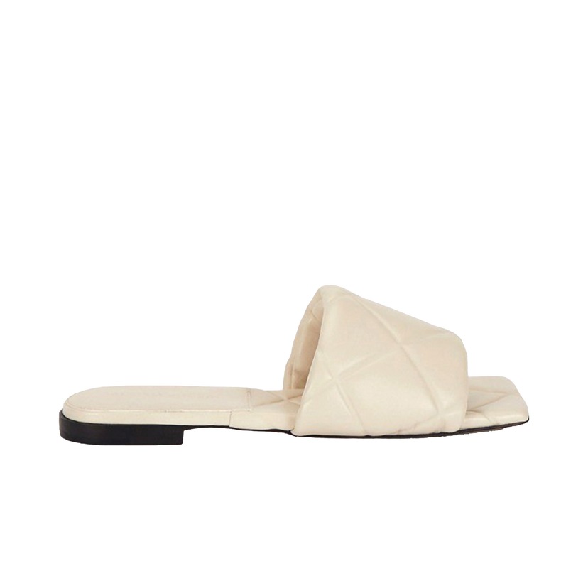 Sneakers og sko Bottega Veneta Lido Quilted Leather Slide Sandals Hvid | 639940VBP309031