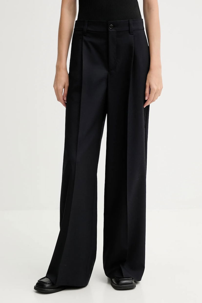 Bukser KENZO Kenzo High Waist Wide Leg Wool Trousers Sort | FF62PA1099ID