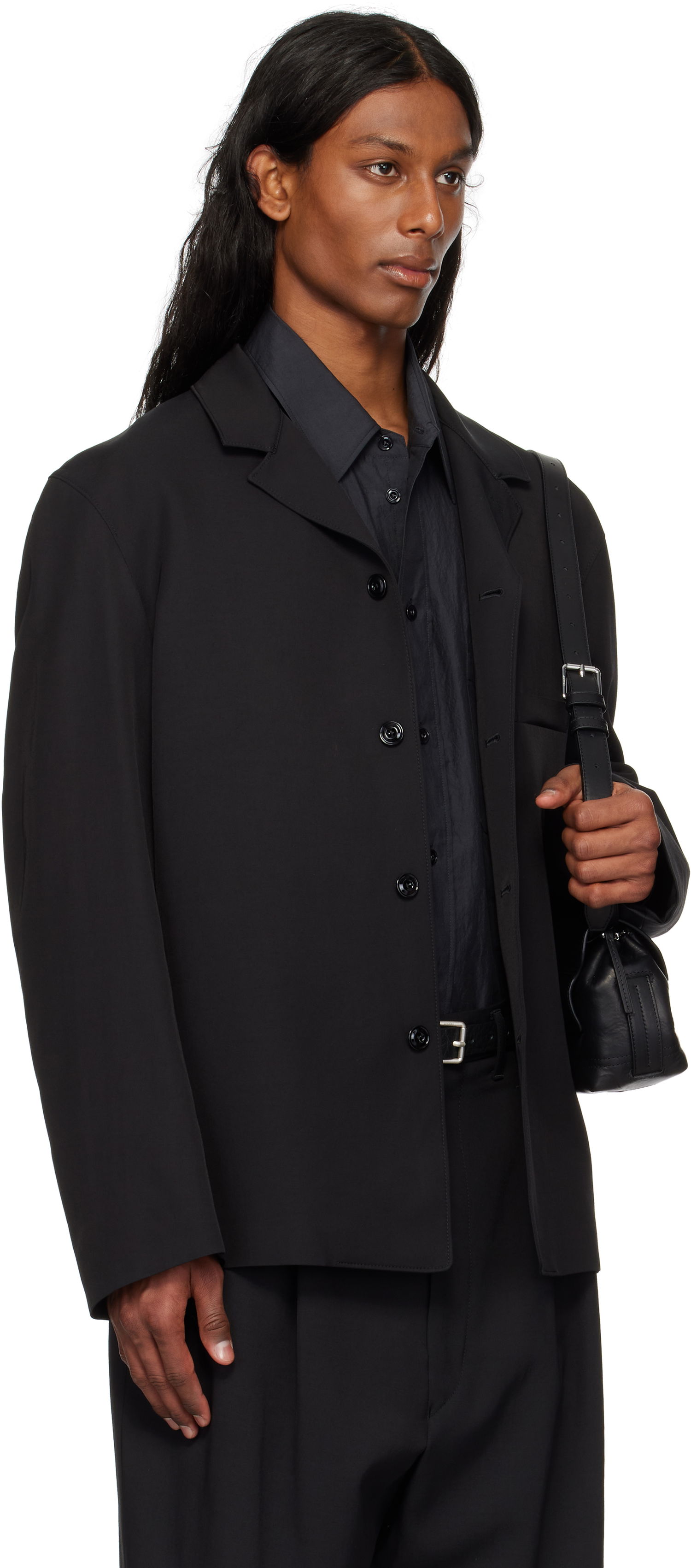 Jakke LEMAIRE Lemaire Tailored Shirt Jacket Sort | JA1064 LF1362, 1