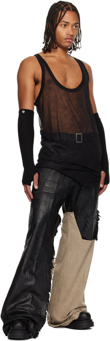 Tanktop Rick Owens Concordians Pony Sheer Deep Scoop-Neck Tank Top Sort | RR02E1101 JWR, 3