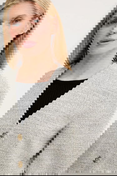 Vest Nanushka Nanushka Kiyo Cropped Tweed Jacket Grå | NW25SSOW30199, 3