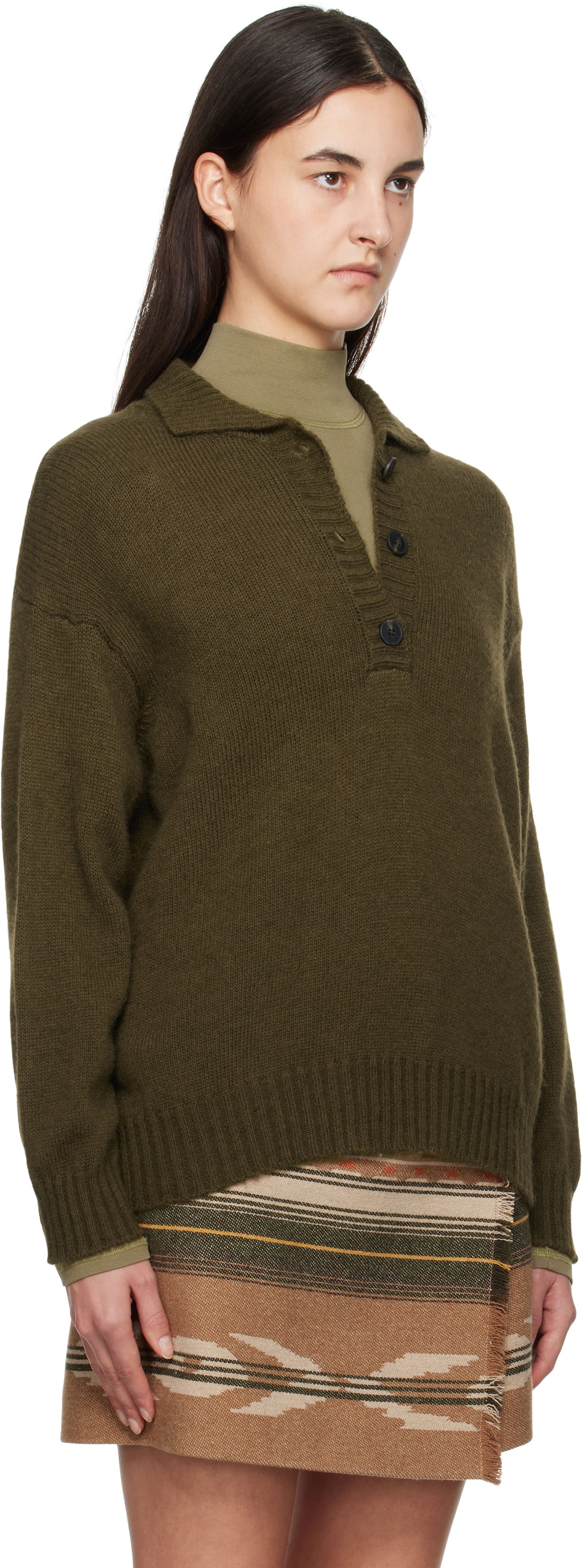 Sweater Max Mara Weekend Max Mara Sabato Wool Polo Sweater Grøn | 2425366013600, 1