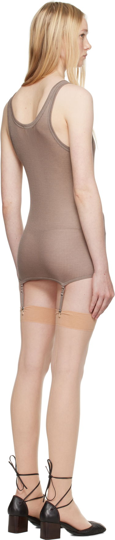 Tanktop LEMAIRE Lemaire Seamless Rib Suspenders Tank Top Brun | TO1367 LK1017, 2