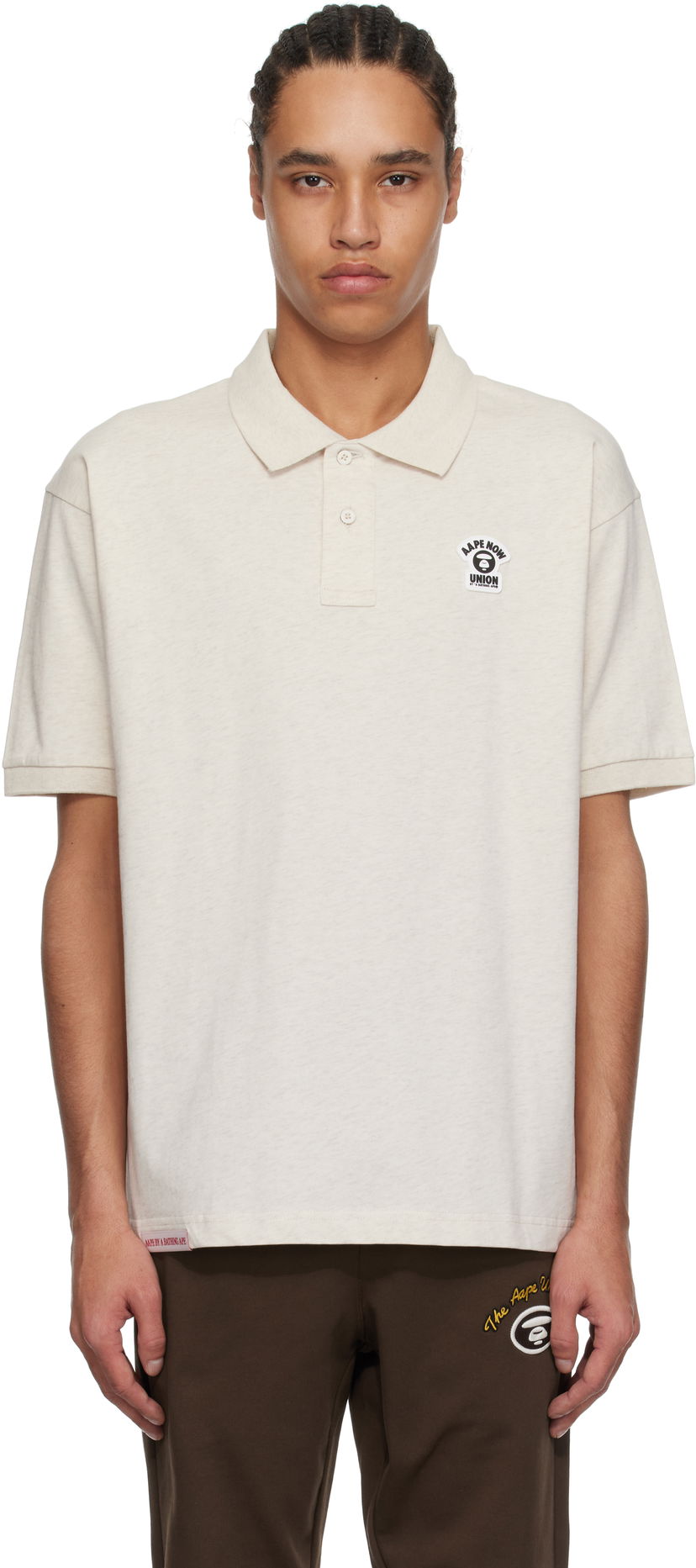 Polo skjorte AAPE by A Bathing Ape AAPE by A Bathing Ape Main Polo Beige | AAPPOM1662XAOBG2