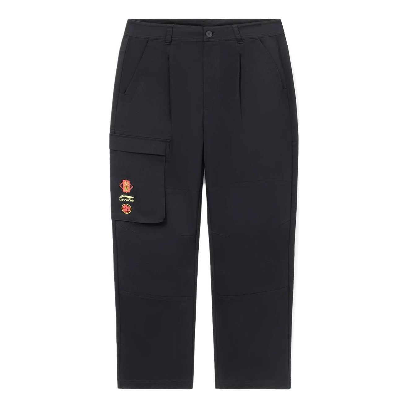 Cargo bukser Li-Ning Graphic Straight Pants Sort | AKXS385-1, 0