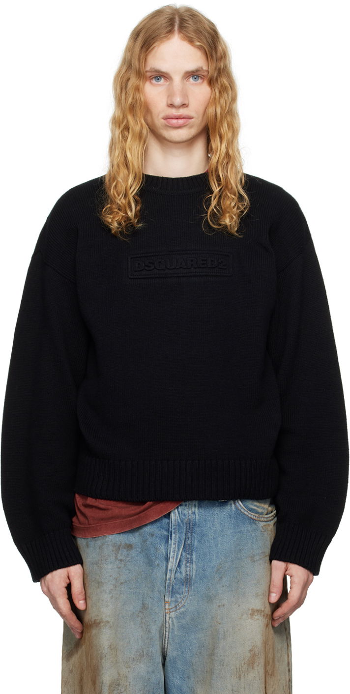 Sweater DSQUARED2 Crewneck Sweater Sort | S74HA1475_D13029