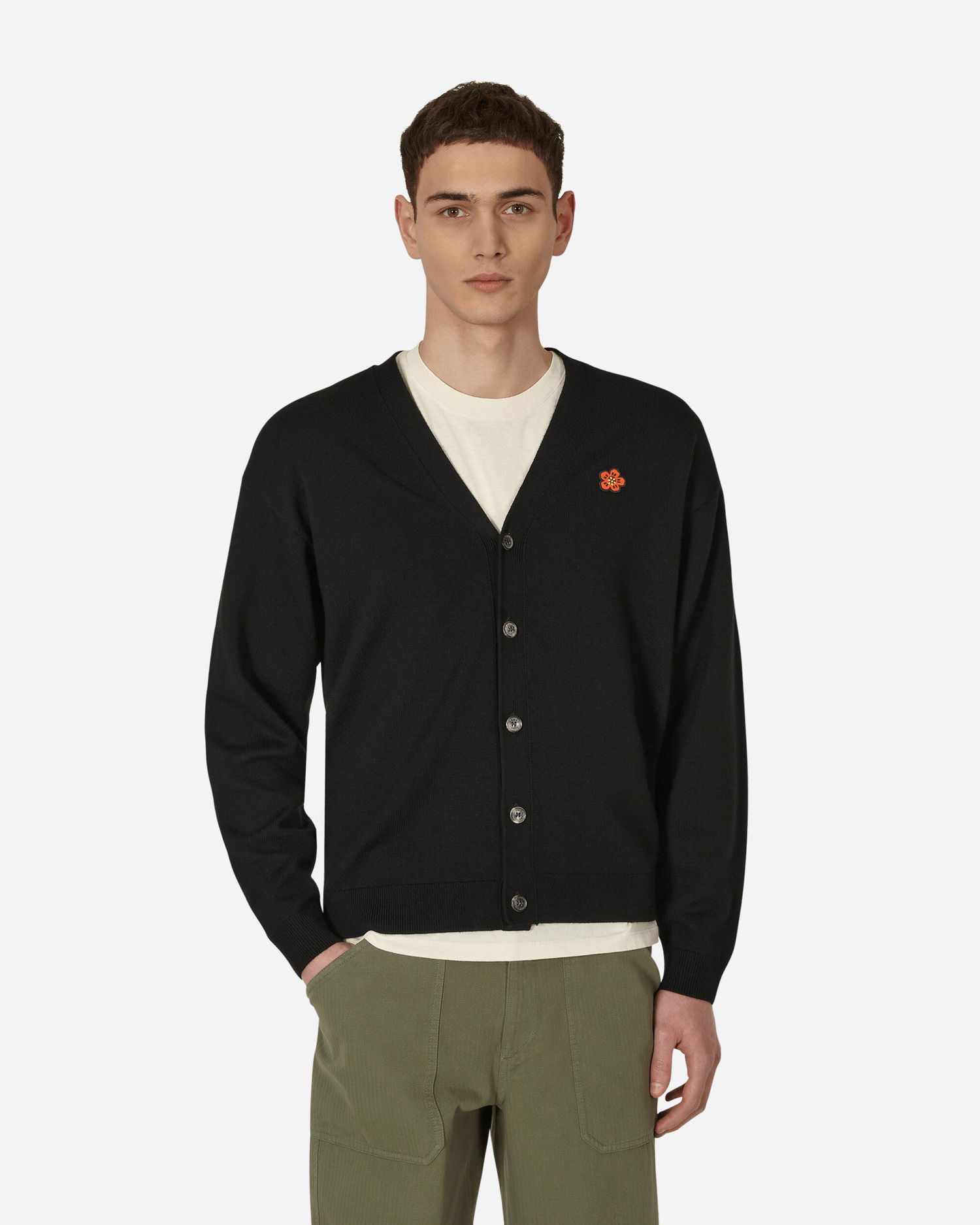 Sweater KENZO 'Boke Flower' Crest Merino Wool Cardigan Sort | FD55CA3813LB 99, 1