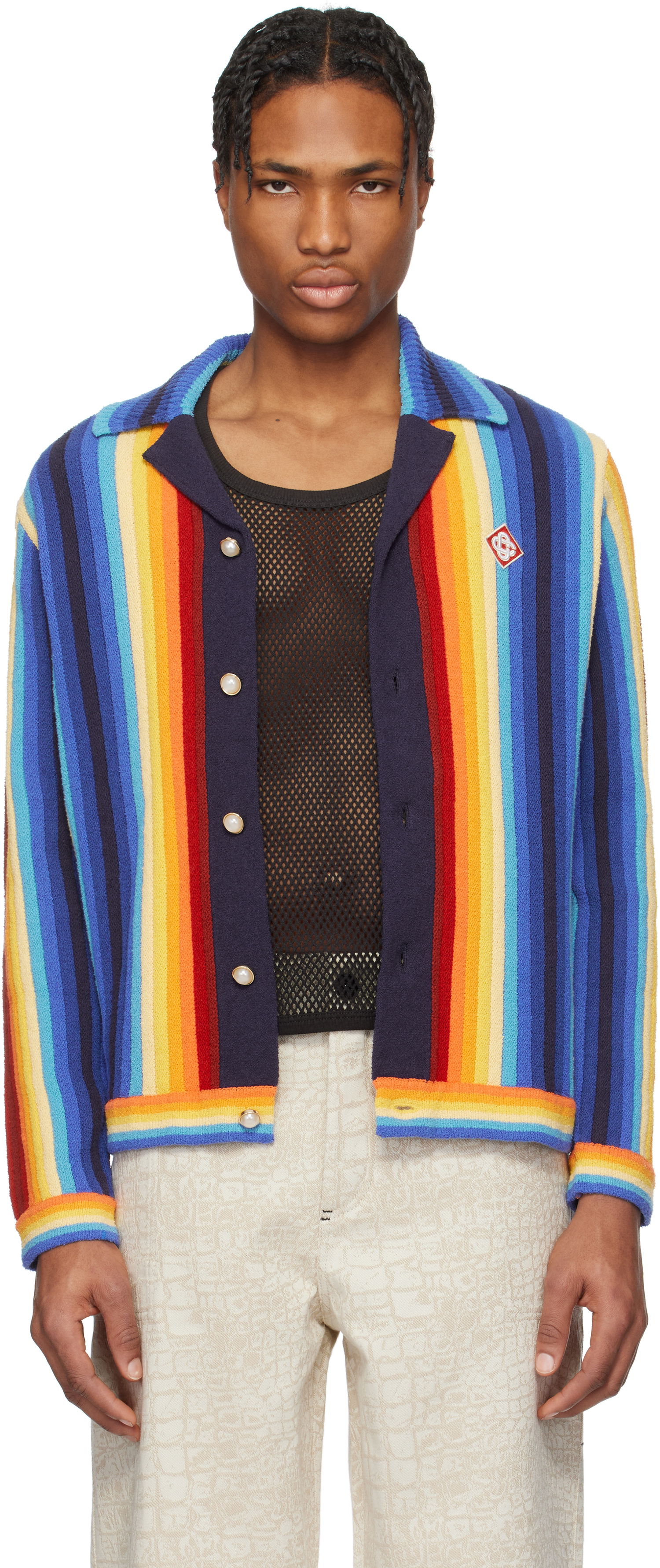 Sweater Casablanca Casablanca Gradient Stripe Towelling Cardigan Flerfarvet | MS25-KW-910-01, 0