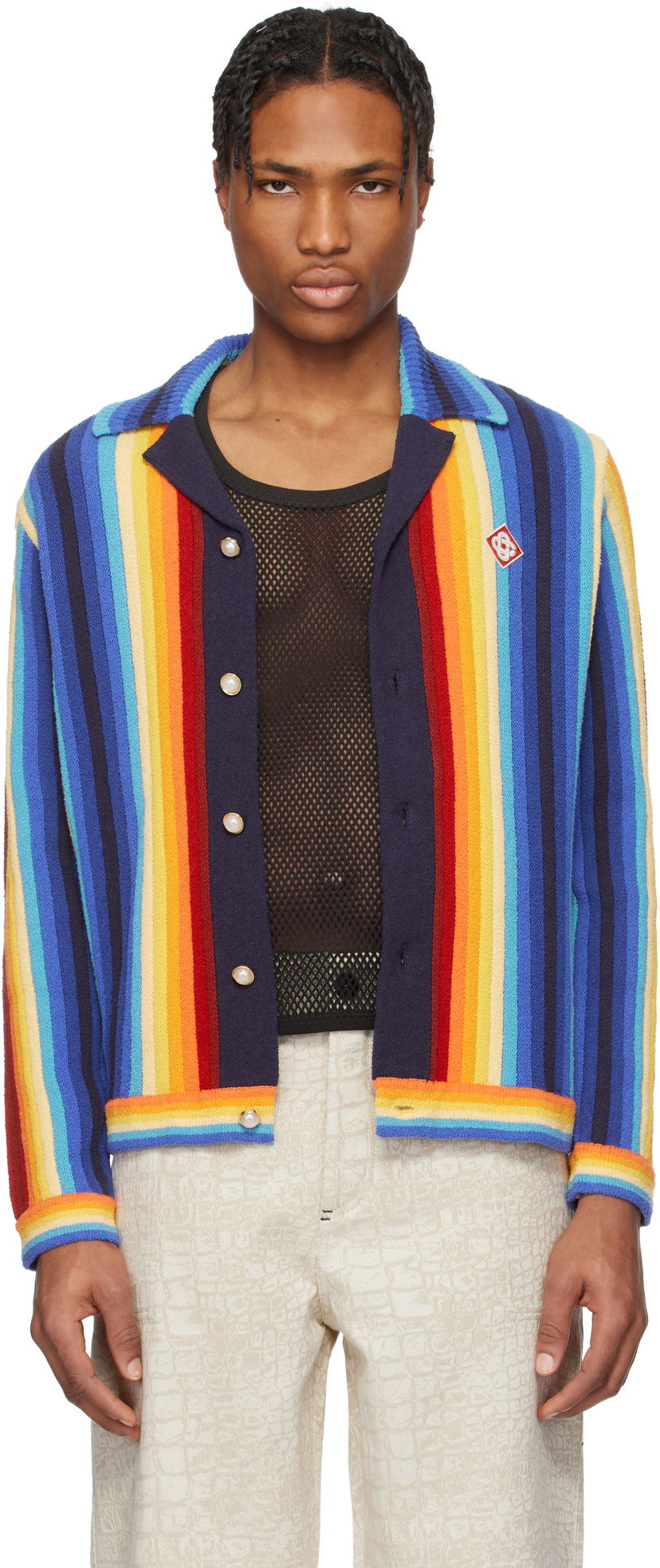Sweater Casablanca Casablanca Gradient Stripe Towelling Cardigan Flerfarvet | MS25-KW-910-01