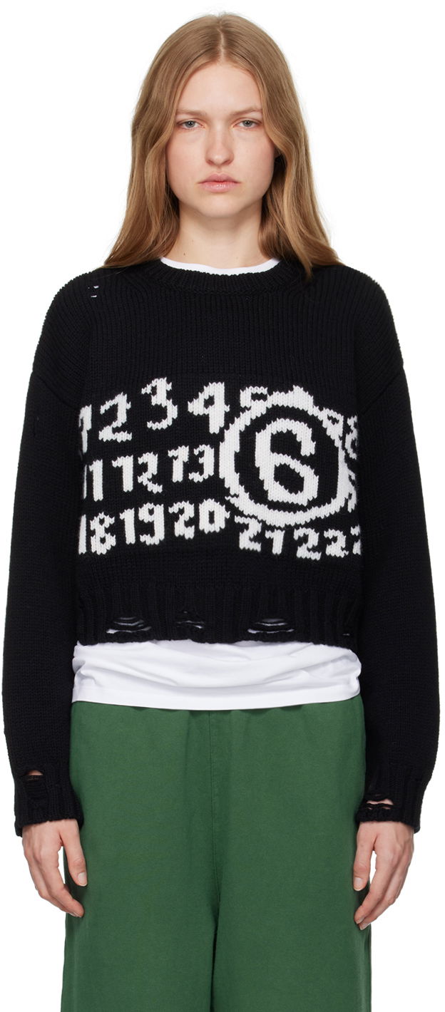 Sweater Maison Margiela Numeric Sweater Sort | S62HL0029 M13074