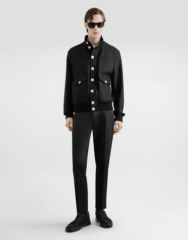 Jakke Dolce & Gabbana Dolce & Gabbana Linen Blouson Jacket Sort | G9BOFTFU4LXN0000, 1
