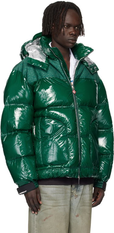 Puffer jakke Casablanca Shiny Hooded Puffer Jacket Grøn | MPF25-OT-197-01, 3