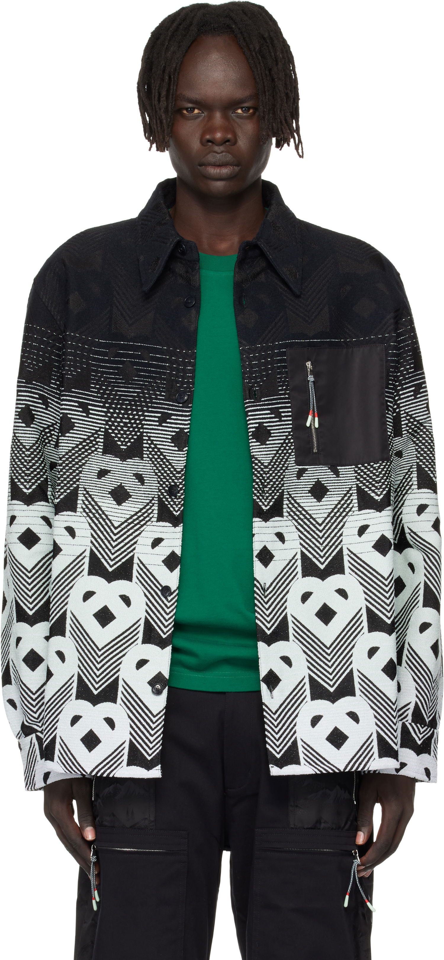 Jakke Casablanca Casablanca Gradient Monogram Shirt Jacket Sort | MPF25-JK-374-01, 0
