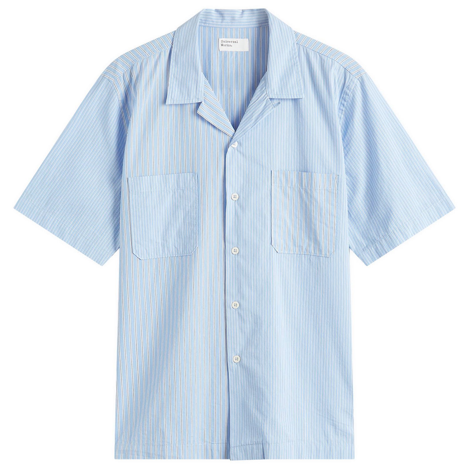Skjorte Universal Works Universal Works Vila Stripes Sal Road Shirt, Size X-Large Blå | P32052-BLU, 0