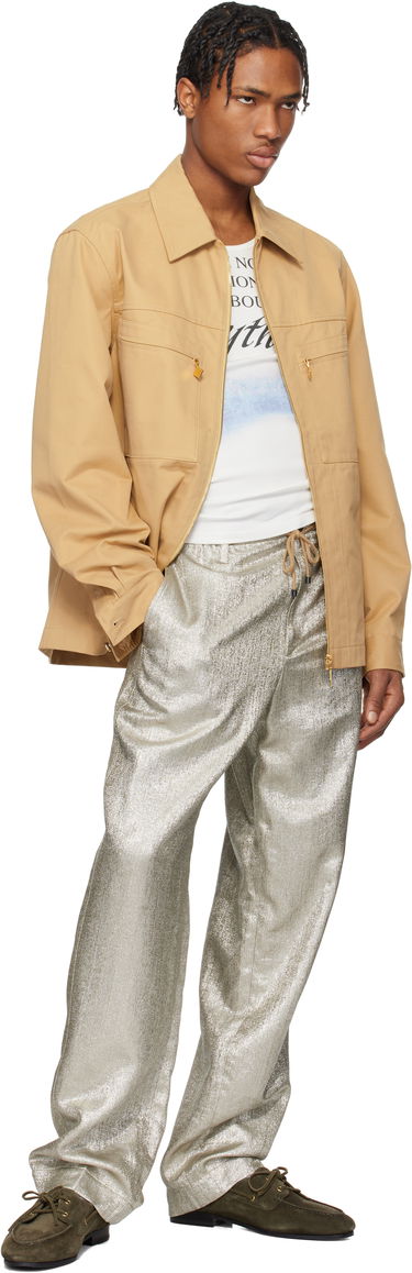 Jakke Casablanca Casablanca Zip-Up Jacket Beige | MS25-JK-341-01, 3