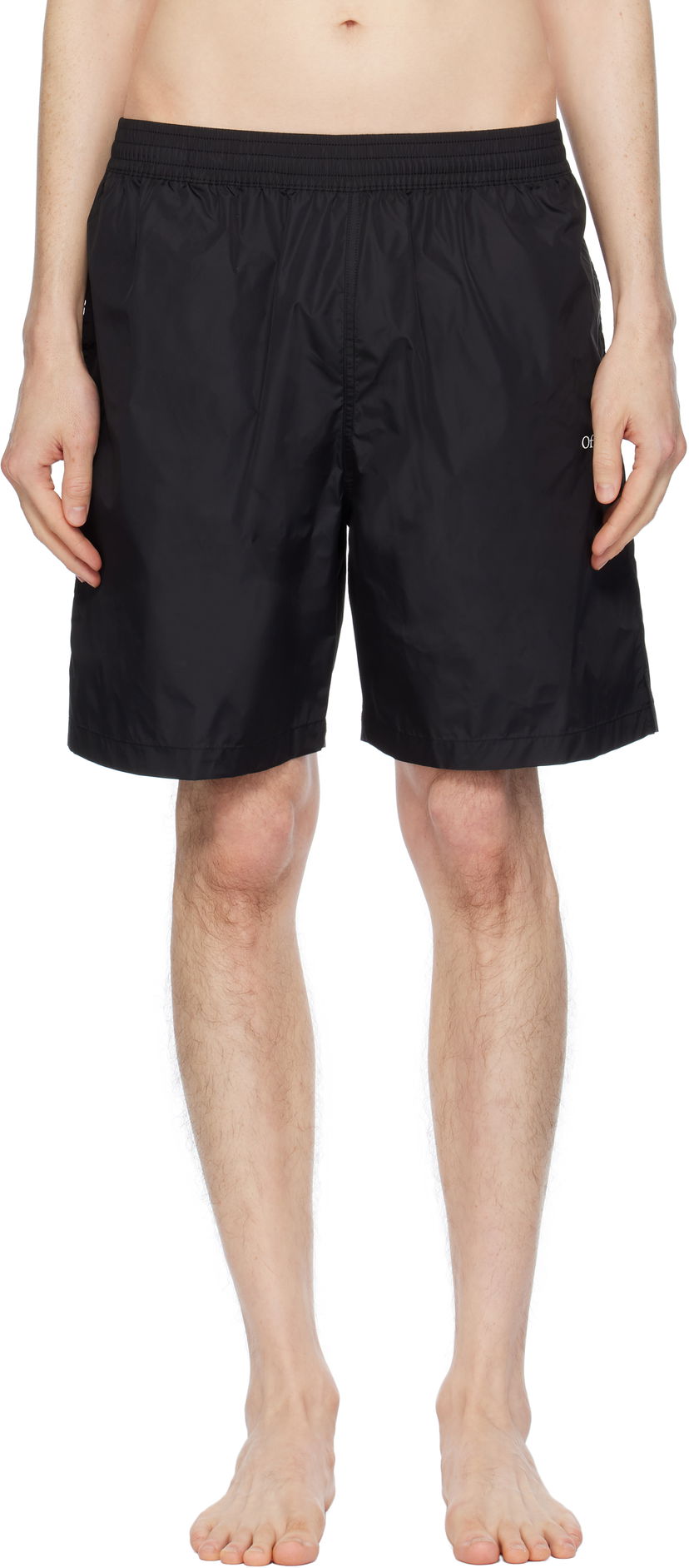 Badetøj Off-White Off-White Diag Outline Surfer Swim Shorts Sort | OMFD013C99FAB0011001