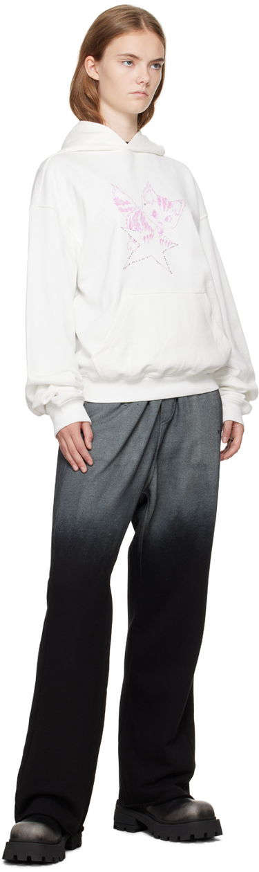 Sweatshirt We11done Fitted Hoodie With Graphic Print Hvid | WD-TH2-24-832-U-IV, 3