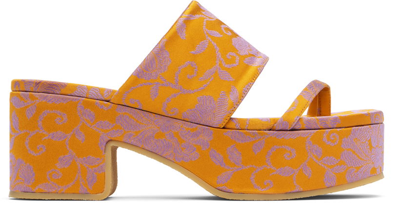 Tilbehør Dries Van Noten Dries Van Noten Platform Heeled Sandals Gul | WS251-1637-730