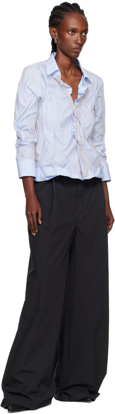 Skjorte Maison Margiela Maison Margiela Organic Cotton Button-Down Shirt Blå | S29DL0218 MTN125, 3