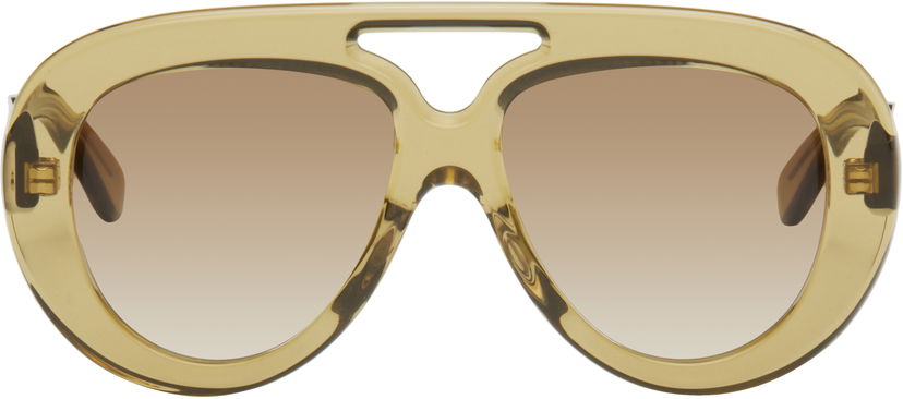 Solbriller Loewe Round Spoiler Aviator Sunglasses Brun | LW40144UM5596F 840126839418