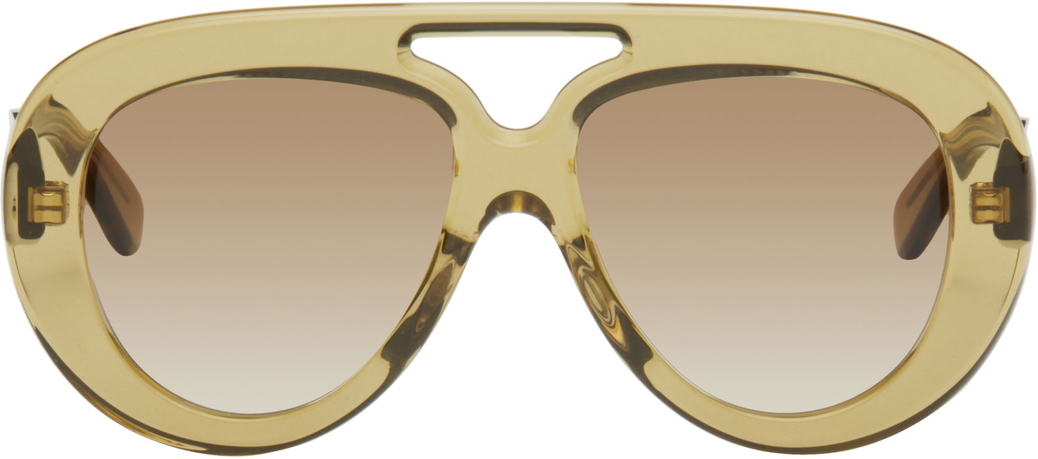 Solbriller Loewe Round Spoiler Aviator Sunglasses Brun | LW40144UM5596F 840126839418, 0