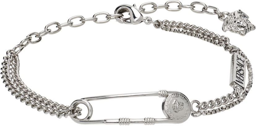 Armbånd Versace Versace Silver-Tone Safety Pin Chain Bracelet Metalisk | 1020673_1A00620