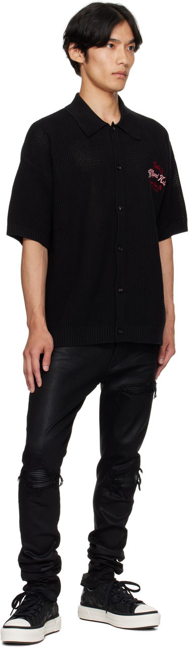 Polo skjorte AMIRI AMIRI 'Hollywood Auto' Mesh Polo Shirt Sort | AMKNIR1028, 3