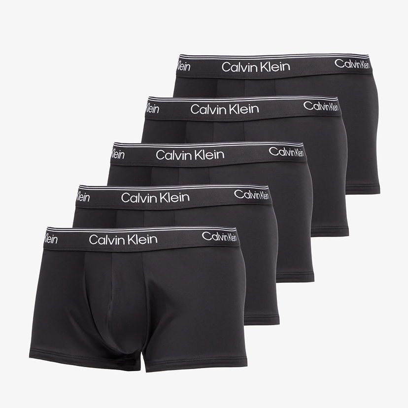 Boksere CALVIN KLEIN Microfiber Stretch Low Rise Trunk 5-Pack Black Sort | LV00NB4412 UB1