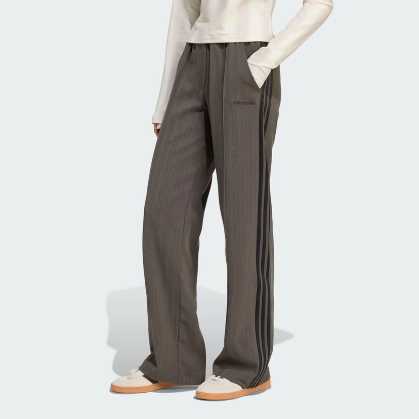 Bukser adidas Performance Wide-Leg Pinstripe Pants Brun | JY3521