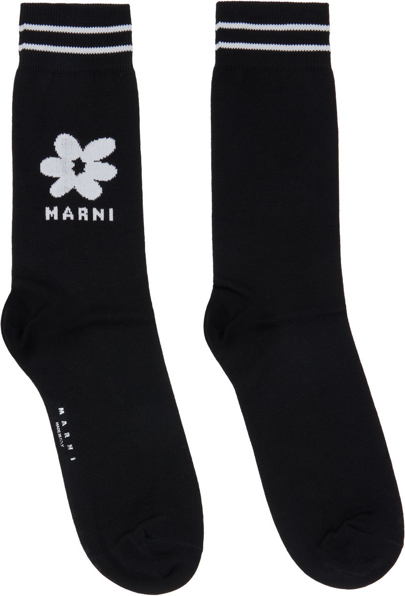 Sokker Marni Jacquard Flower Socks Sort | SKZC0147Q0 UFC182