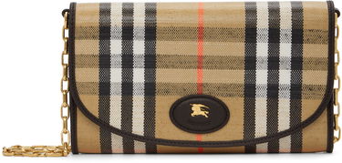 Tegnebog Burberry Burberry Highlands Check and Leather Chain Wallet Beige | 8112274, 0