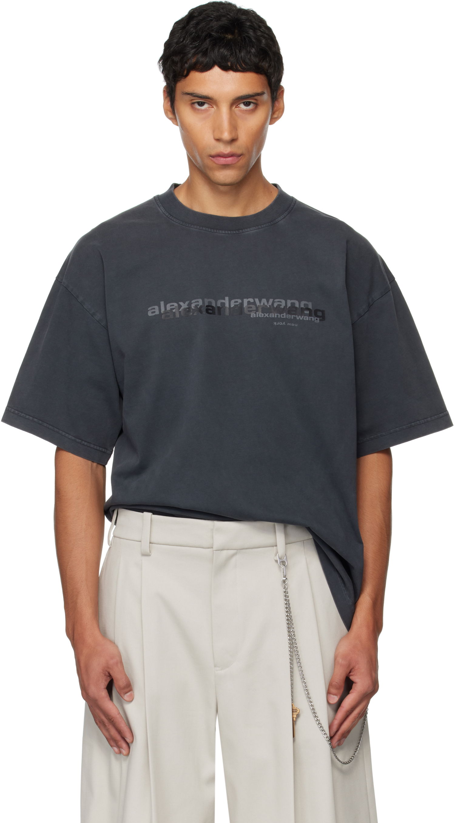 T-shirt Alexander Wang Alexander Wang Short Sleeve T-Shirt Grå | UCC3251847, 0