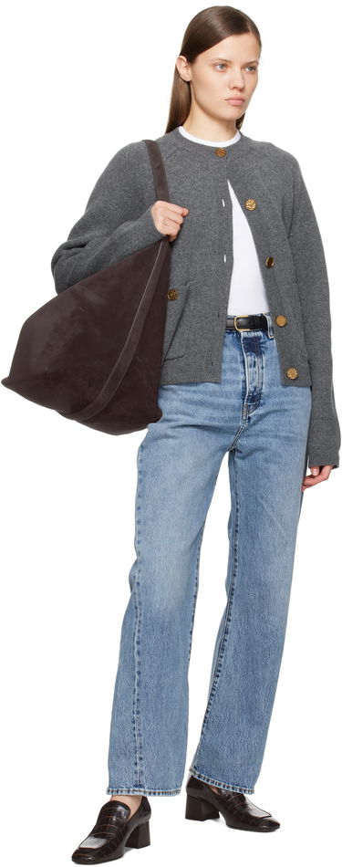 Sweater TOTEME TOTEME Hammered Button Cardigan Grå | 251-WRT4357-YA0132, 3