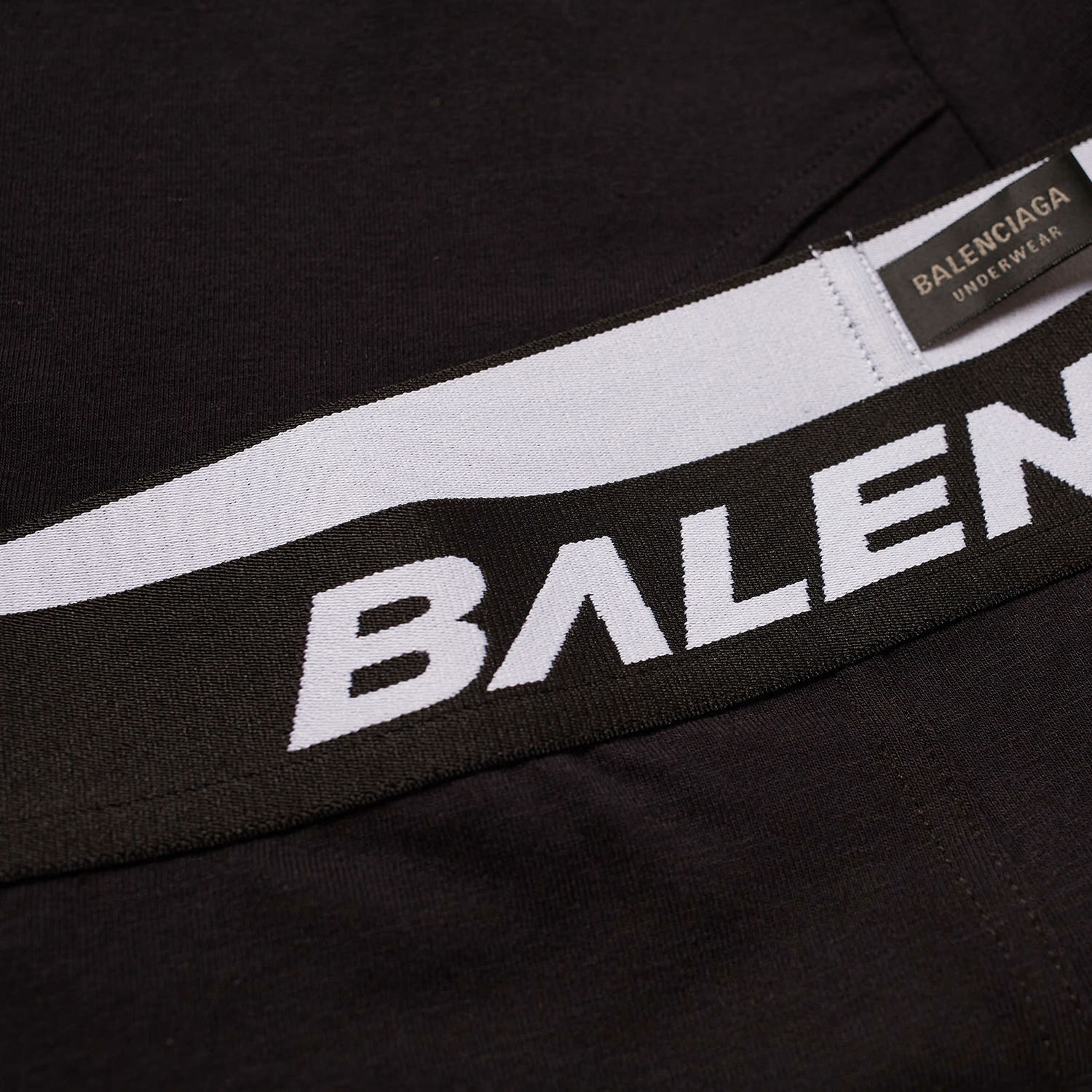 Boksere Balenciaga Logo Boxer Briefs Sort | 766944-4B7B2-1060, 1