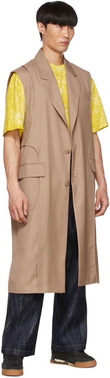 Vest Feng Chen Wang Feng Chen Wang Polyester Sleeveless Coat Beige | FMS13VS07, 3
