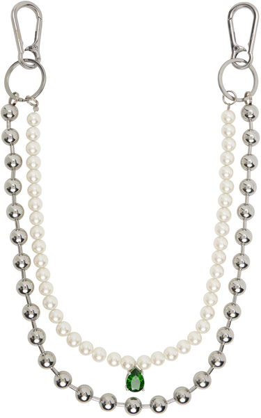 Nøgleringe VEERT The Ball Pearl Chain With Green Stone Grøn | KEYCH2, 0