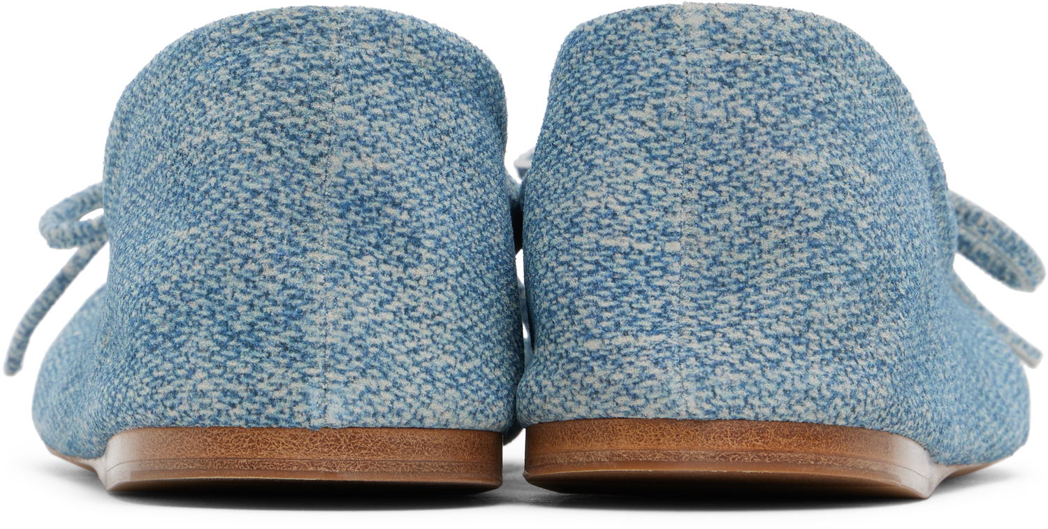 Tøj JW Anderson JW Anderson Calf Suede Print Ballerina Flats Blå | BL0031-LA0238, 1