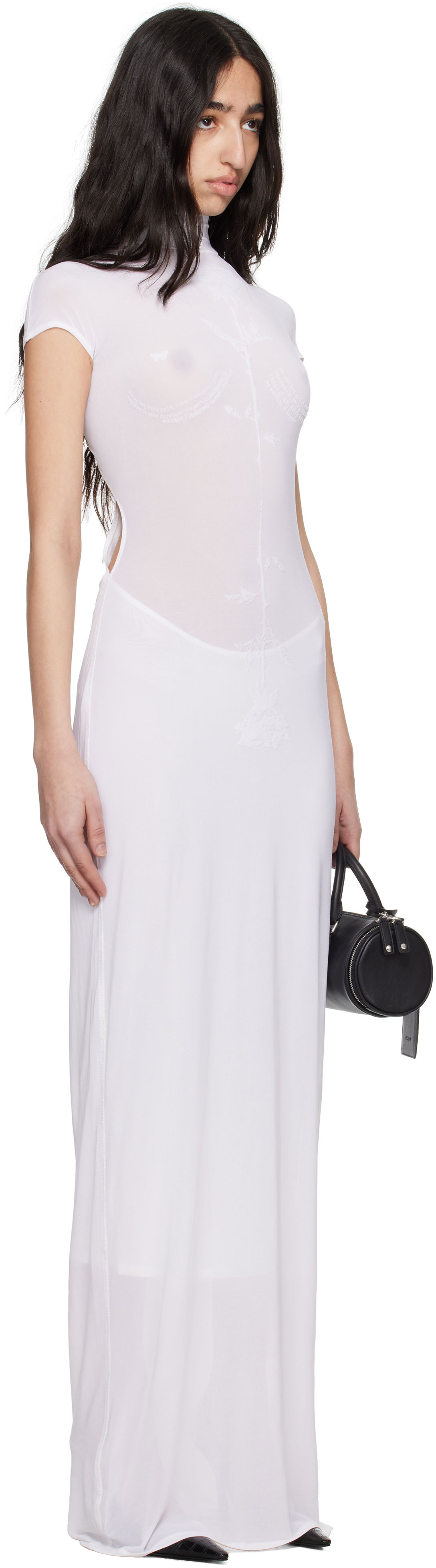 Kjole Jean Paul Gaultier Jean Paul Gaultier Viscose Jersey Sleeveless Maxi Dress Hvid | 25/34-F-RO389I-J082-11, 1