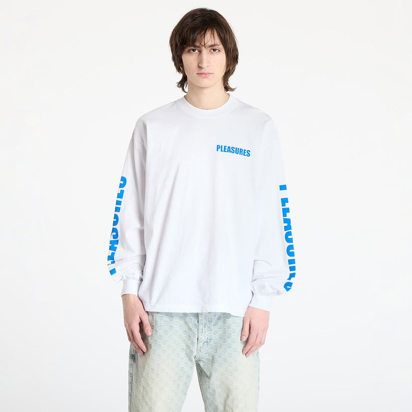 T-shirt Pleasures PLEASURES Impact Staff Long Sleeve T-Shirt Hvid | P25SP053 WHITE