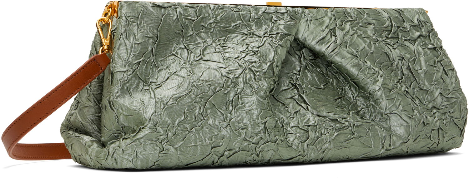 Håndtaske Dries Van Noten Dries Van Noten Crushed Clutch Grøn | 251-011518-1428, 1