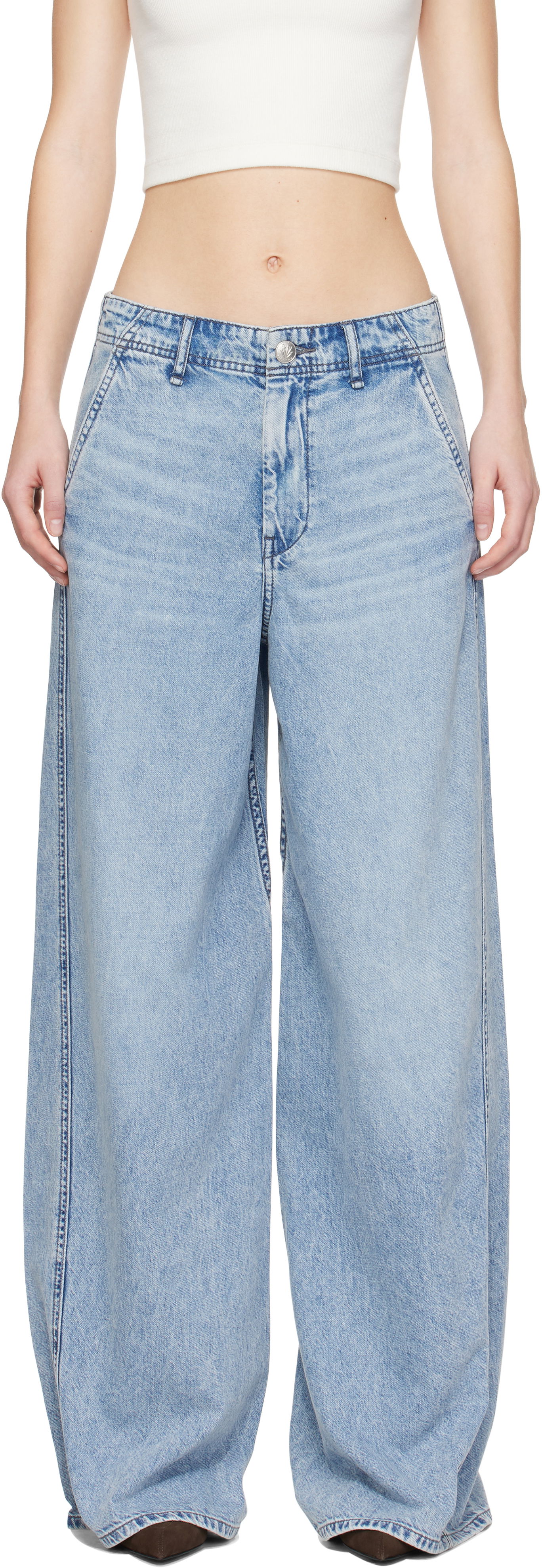 Jeans rag & bone Rag & Bone Featherweight Wide-Leg Sofie Jeans Blå | WDD24H3003FWAN, 0