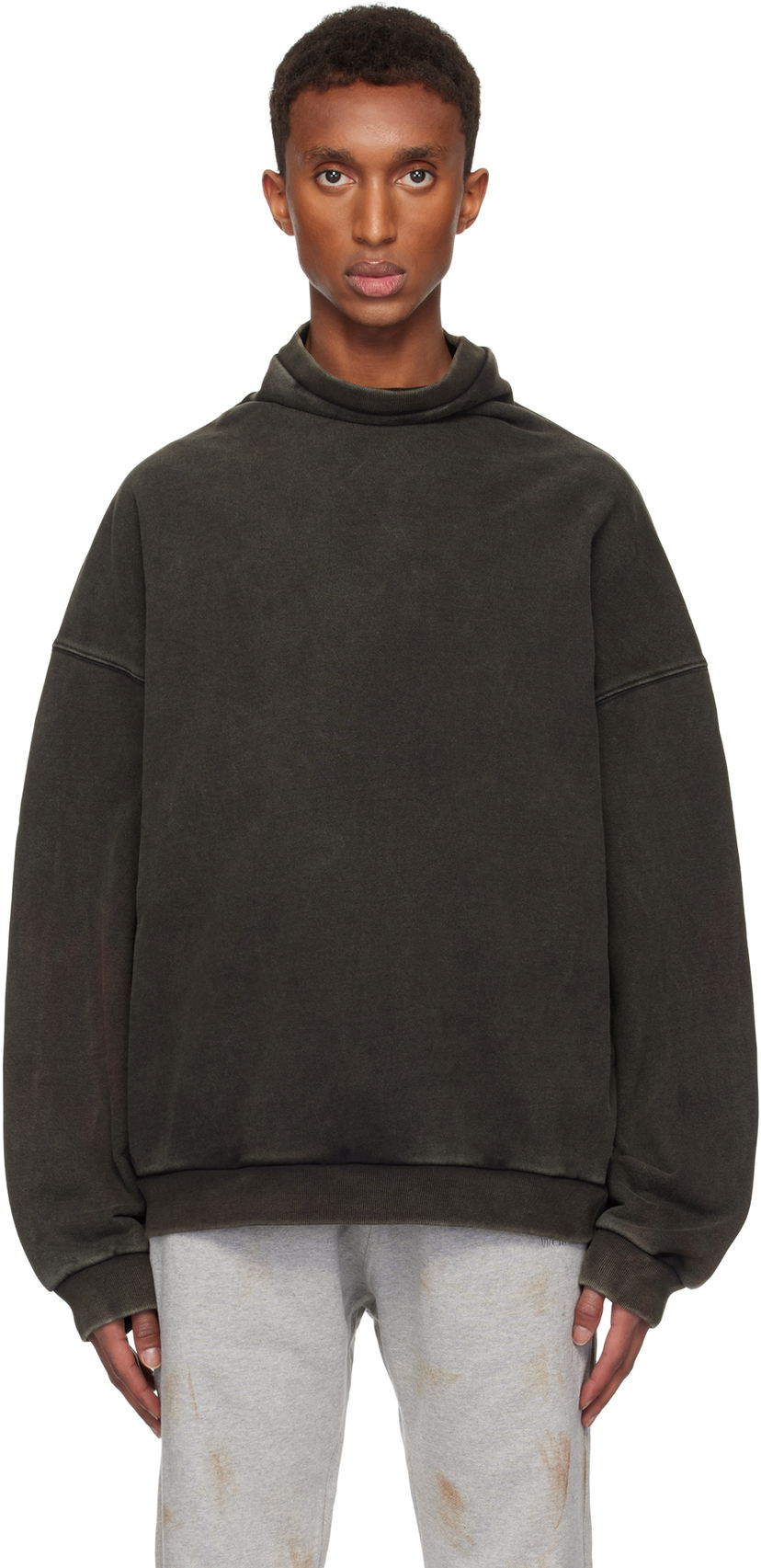 Sweater We11done Standard Logo Turtleneck Sweatshirt Grøn | WD-TS3-24-731-U-BK
