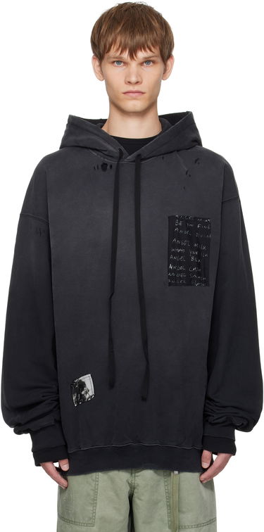 Sweatshirt Ann Demeulemeester Ann Demeulemeester Ollie High-Comfort Hoodie with Printed Patches Sort | B0013214-FA639-098, 0