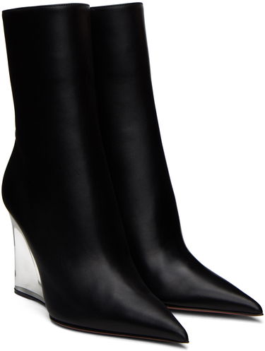 Trenchcoat Amina Muaddi Amina Muaddi Pernille Wedge Ankle Boots Sort | PERNILLE HALF GLASS WEDGE NAPPA, 3